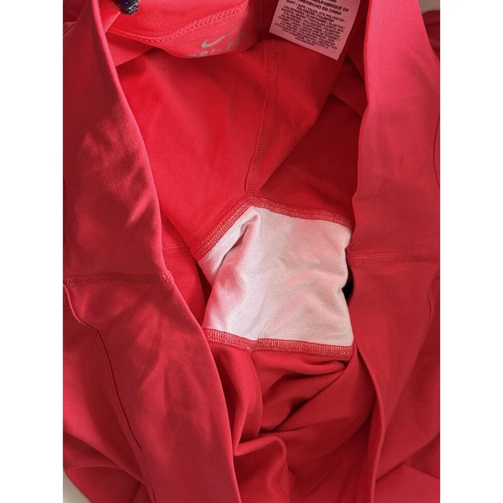 Nike Womens Flirty Knit‎ Skirt Skort Coral Dri-Fit Tennis Golf Size L Pickleball